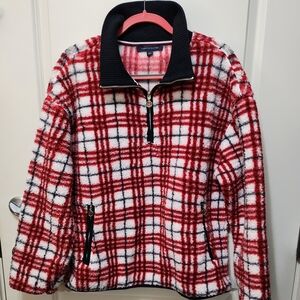 Size L Tommy Hilfiger Red Plaid Fleece Pullover